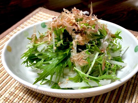 水菜と大根のシャキシャキ中華サラダ